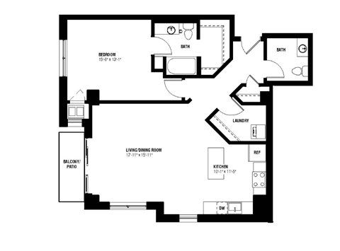 Indigo Floor Plan at Be @ Axon Green, Minneapolis, 55416